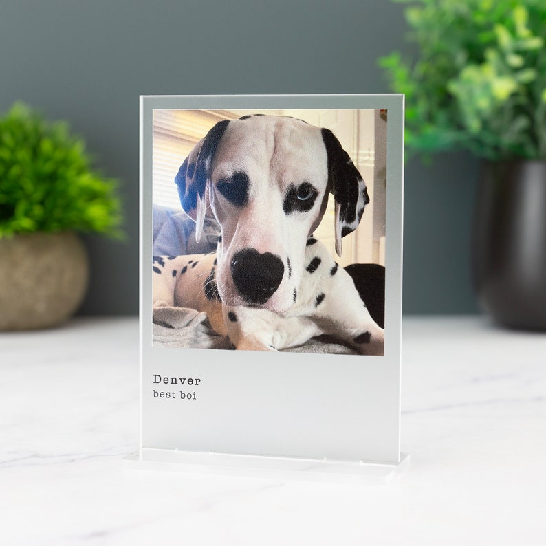 Personalised Photo Print Plaque With Custom Message Frosted