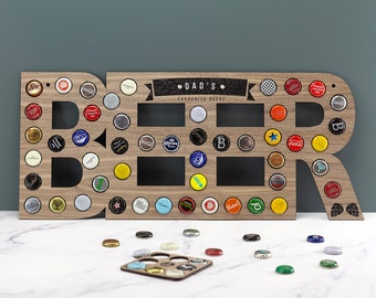 Printed Beer Cap Holder Bottle Cap Collector Gift for him Husband Dad Fathers Day Gift