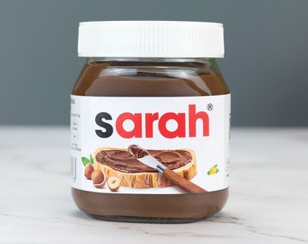 Personalised Chocolate Spread LABEL VINYL STICKER Funny Novelty Gift Birthday Anniversary