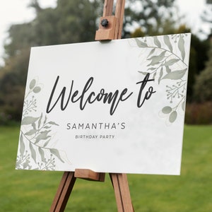 パーソナライズされたイベントウェルカムサイン 葉っぱのアクリルポスタープリント エントランスイベント装飾 - デザイン3