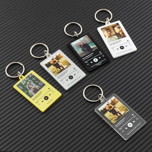 Song Keychain Personalised Album Style Keyring Music Boyfriend Girlfriend Valentines Music Love Birthday Wedding Christmas