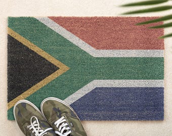South Africa Flag Door Mat South African Flag Doormat Indoor Front Welcome Entrance Coir Mat
