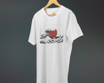 Japanese Wave and Sun T-shirt Various Sizes and Colours