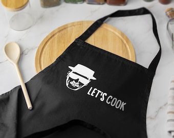 Lets Cook Printed Apron Funny Walter White Cooking Baking Home Chef Multiple Colours Available
