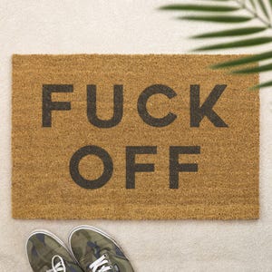 Felpudo con diseño de cepillo "Fu*k Off" Felpudo impreso Felpudo de bienvenida divertido Felpudo grosero Regalo ofensivo Decoración novedosa para el hogar Entrada