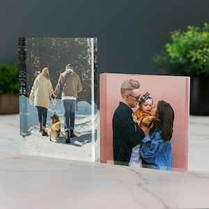 Personalised Photo Print Acrylic Block Plaque Your Image Printed Free Standing Picture Ornament