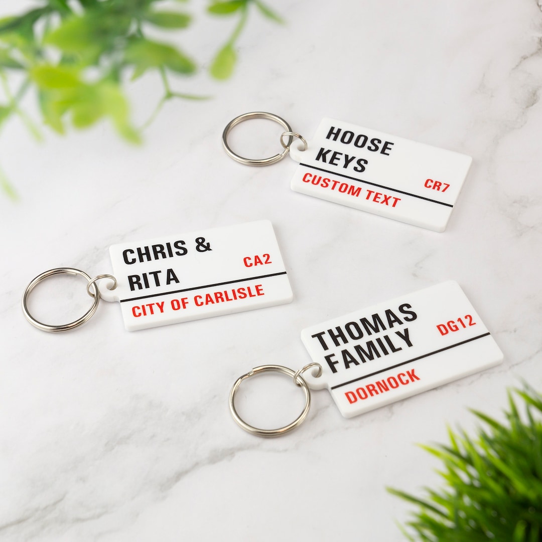 London Street Sign Keyring Custom Keychain Boyfriend Girlfriend Valentines Music Love Birthday