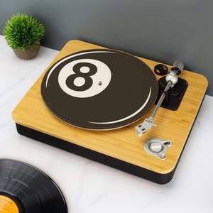 8-bollars vinylmatta kork skivspelare matta DJ skivspelare matta 12" 7" antistatisk DJ present biljard poolboll design