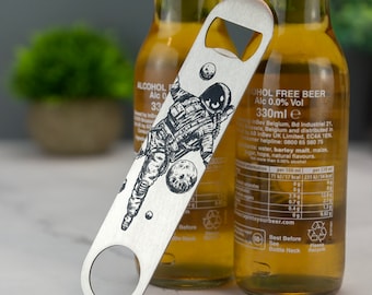 Astronaut Bar Blade Space Themed Beer Bottle Opener Printed Stainless Steel