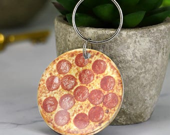 Pizzasleutelhanger Funny Food Lover acryl sleutelhanger, leuk cadeau voor pizzafans