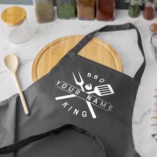 Personalised King / Queen of the BBQ Apron Baking Custom Name Etsy UK