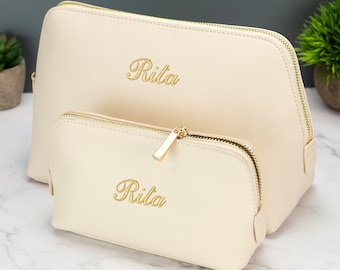 Personalised Make Up Accessory Bag Embroidered Cosmetic Bag Travel Pouch  Bridesmaid Gift, Birthday Gift, Gift For Her, Gift for Mum