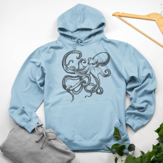 Octopus Ink Drawing Kraken Hoodie Various Size & Colour - Etsy
