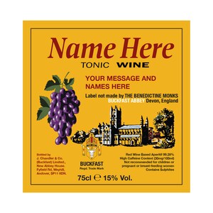 Personalisierte Tonic Wein Etikett Vinyl Aufkleber Lustig Neuheit Geschenk Geburtstag Jahrestag Bild 2