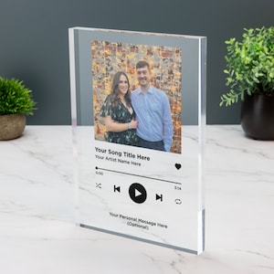 Song Music Acrylic Block Plaque With Custom Photo Print Your Song Album Music Choice