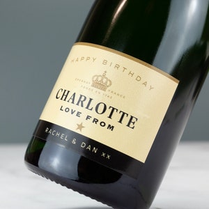 Etiqueta adhesiva de vinilo personalizada para botella de champán, regalo divertido y novedoso, cumpleaños y aniversario
