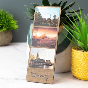 Benutzerdefinierte Foto-Kühlschrank-Magnet-Streifen Benutzerdefinierte Bilder gedruckt magnetisches hölzernes Andenken Großes Paare Geschenk