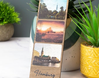 Custom Photo Fridge Magnet Strip Custom Images Printed Magnetic Wooden Keepsake Great Couples Gift
