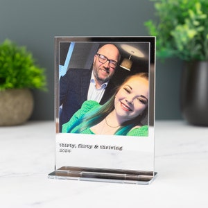 Personalised Photo Print Plaque With Custom Message Silver Mirror