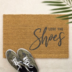 Brush Door Mat Lose the Shoes Front Door Mat Custom Printed First Home Couple's Gift