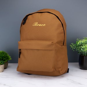 Personalised Fashion Backpack School Bag Embroidered with Name Initials Choice of Colours with Adjustable Straps