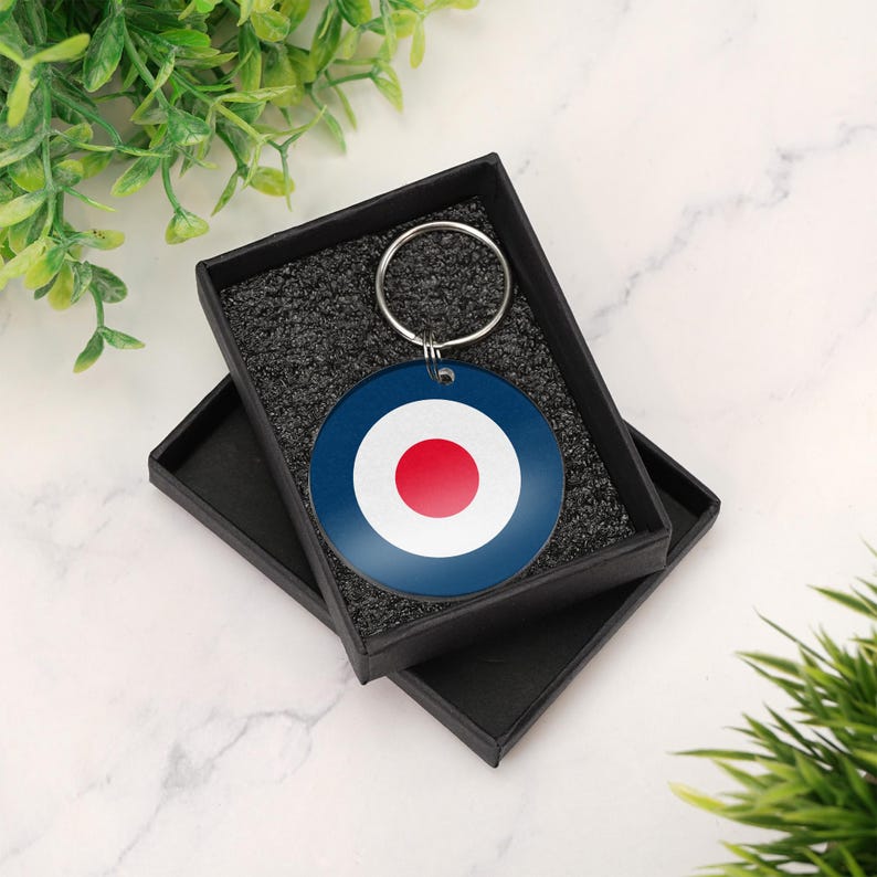 RAF Roundel Keyring Acrylic Vintage Military Keychain, Gift for RAF Mod ...