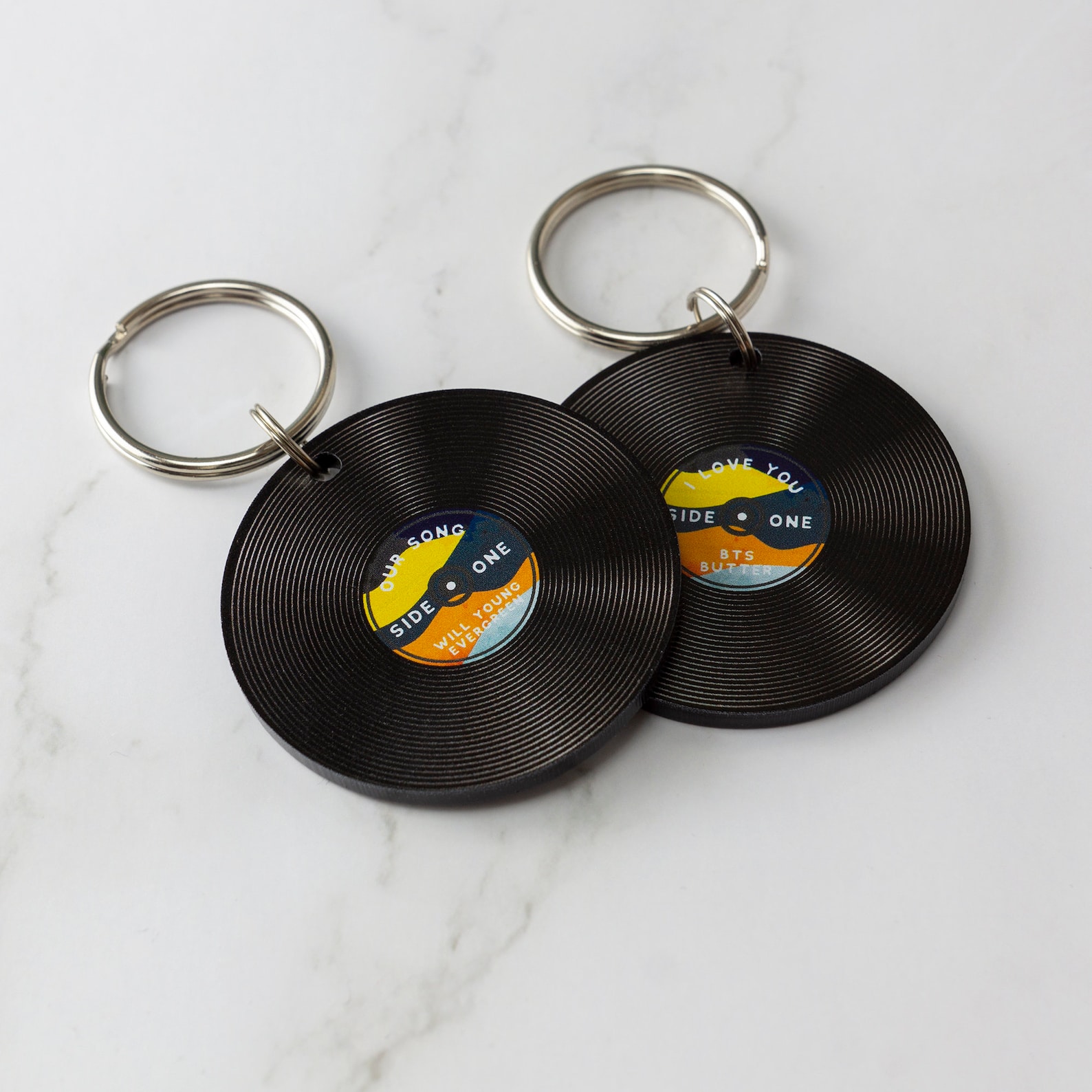 Personalised Vinyl Record Keyring Music Our Song Keychain Etsy