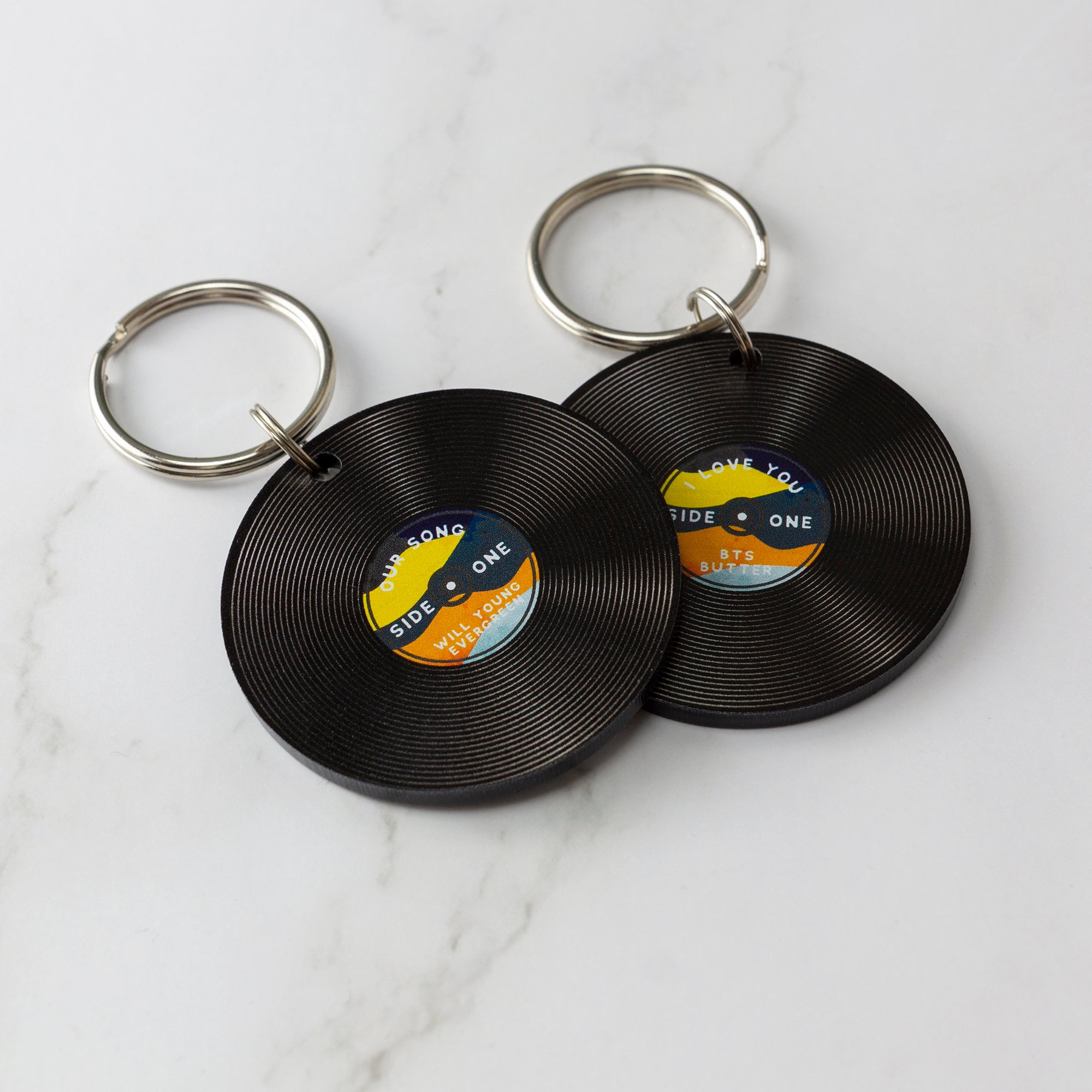 Personalised Vinyl Record Keyring Music Our Song Keychain Etsy