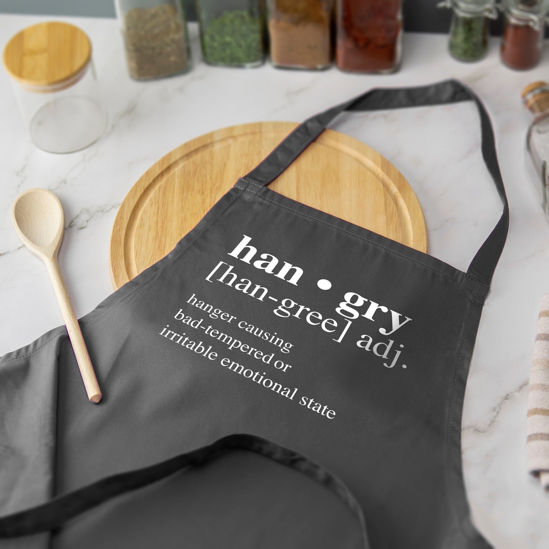 Hangry Printed Apron Baking Funny Dictionary Definition Home Cooking