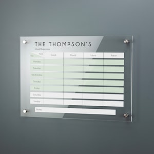 Gepersonaliseerde acryl weekplanner plaquette huisbord gedrukte organisator bewegwijzering