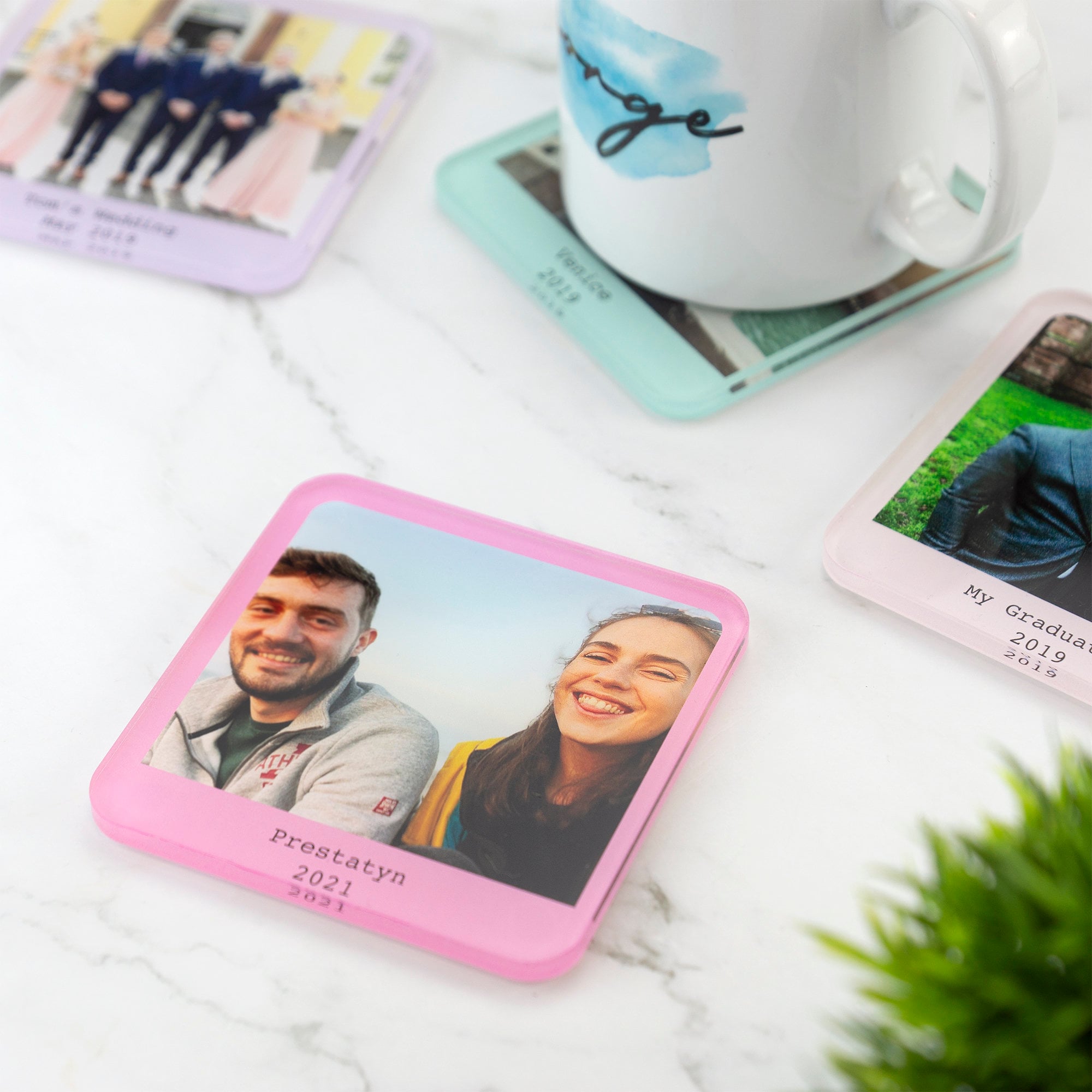 Personalised Photo Coaster Printed Acrylic Drinks Coaster - Novelty Coaster Gift