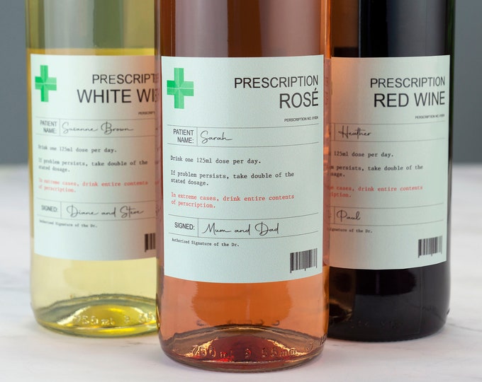 Personalised Prescription Beer Bottle Labels – Vinyl Sticker, Funny Novelty Gift (Green, UK Made)