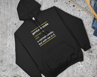 Genius Hoodie Funny Ironic Slogan Clever Novelty Joke Gift Top | Various Sizes & Colours | Unisex Fit | Made in the UK