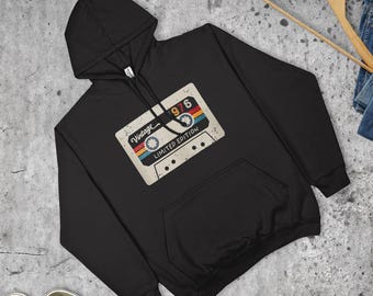 Cassette Tape Hoodie Retro 80s 90s Mixtape Music Lover Gift Top | Various Sizes & Colours | Unisex Fit | Made in the UK