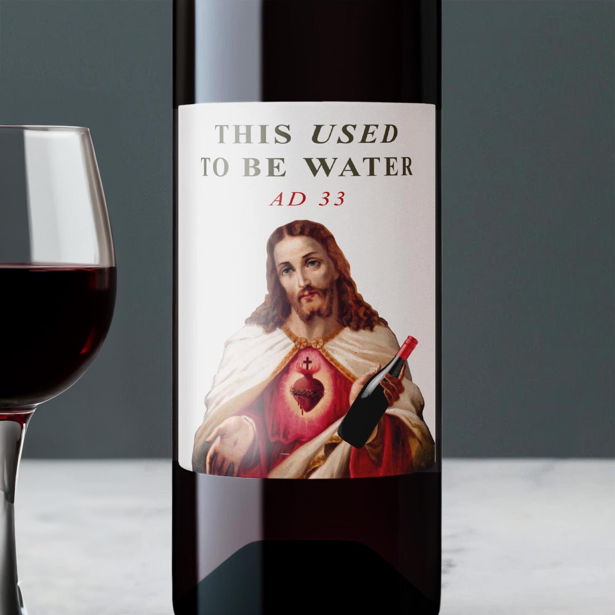 Jesus Label Jesus Used to Be Water Wine Label Vinyl Sticker Funny Novelty Gift ...