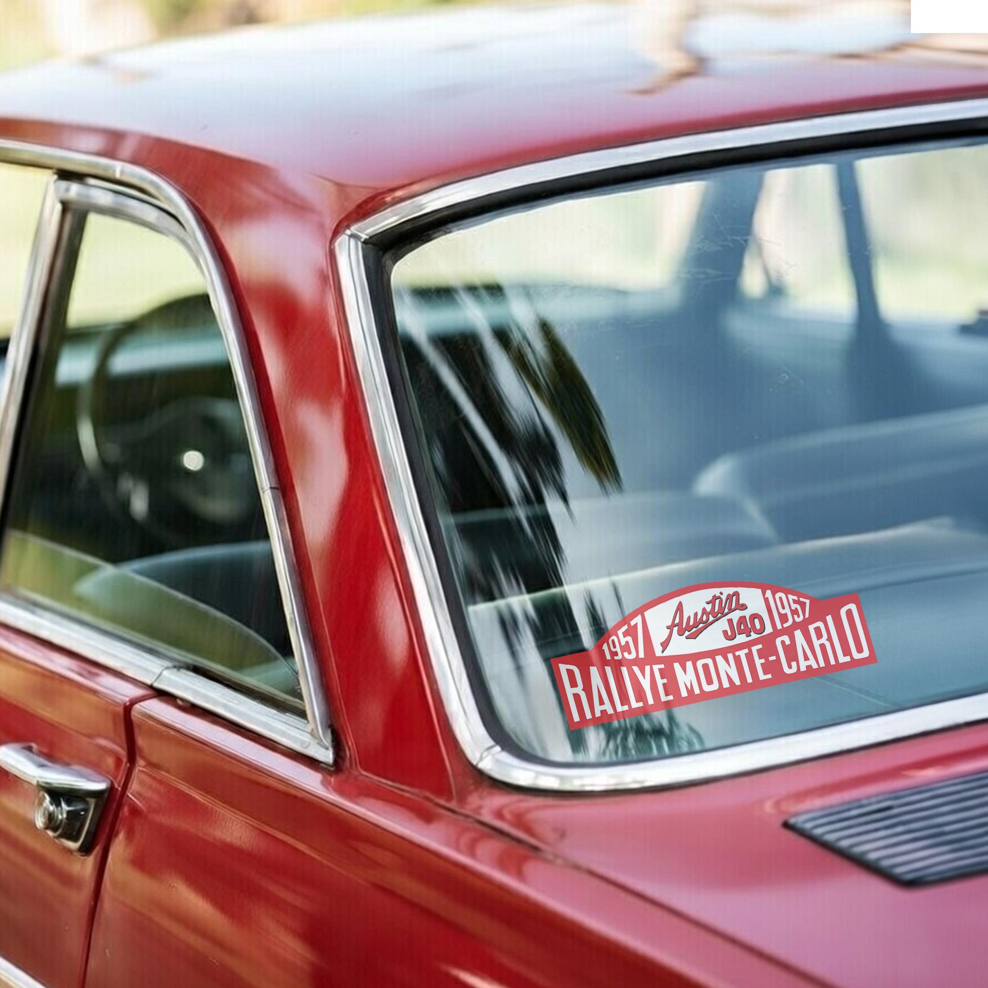 Austin J40 Monte Carlo Rally Sticker 2x 1957 Classic Car Vinyl Decal ...