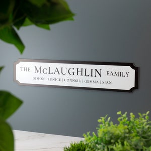 Personalised Family Name Street Sign Kitchen Home Vintage Acrylic UV Printed Mancave Gift Choice of Colours