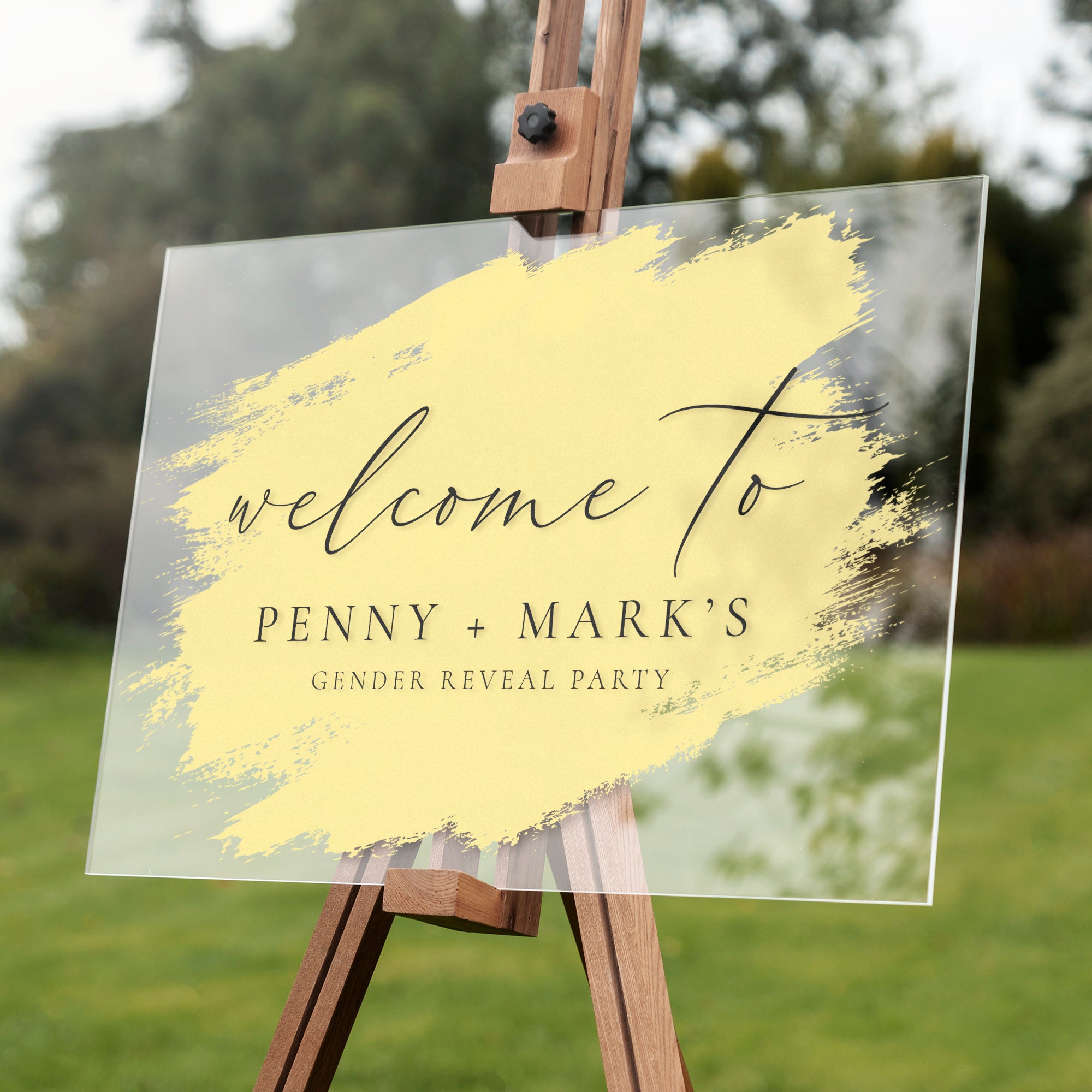 Personalised Event Welcome Sign Paint Brush Stroke Acrylic Poster Print ...
