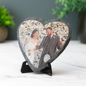 Gepersonaliseerde foto met leisteen bedrukte plaquette met aangepaste afbeelding en standaard