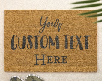 Brush Door Mat Personalised Front Door Mat Custom Printed First Home Couple&#39;s Gift Your Text Here
