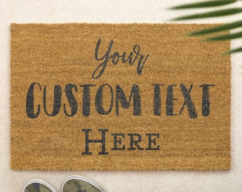 Brush Door Mat Personalised Front Door Mat Custom Printed First Home Couple's Gift Your Text Here