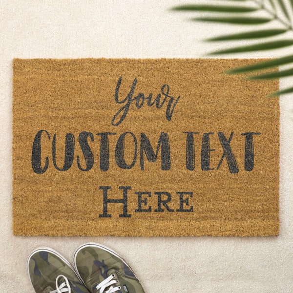 Brush Door Mat Personalised Front Door Mat Custom Printed First Home Couple's Gift Your Text Here