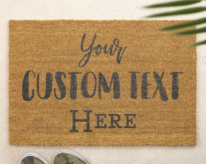Brush Door Mat Personalised Front Doormat Custom Printed First Home Couple's Gift Your Text Here