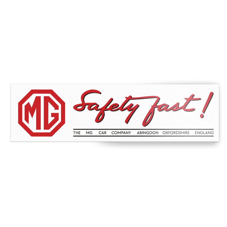 MG Safety Fast Sticker Classic Car Vinyl Decal Official Licensed ...