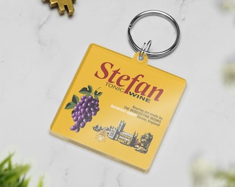 Personalised Tonic Wine Keyring Personalised Acrylic Bottle Label Style Keychain