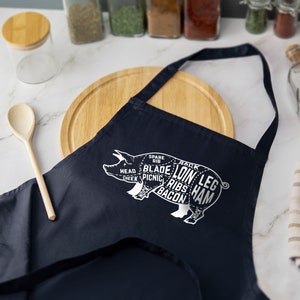 Pig Pork Cuts Printed Apron Baking Dictionary Definition Home Cooking Chef