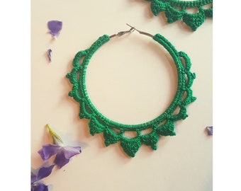 Emerals Lotus Flower Hoops