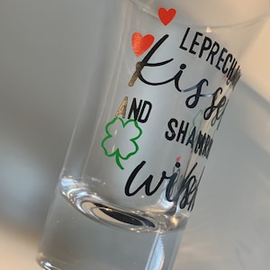Shot Glasses, Personalised, St Patrick’s Day, St Patrick’s, Cloverleaf, Shamrock