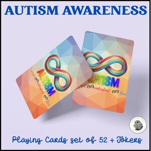 Pokerspeelkaarten | Autismebewustzijn, game-avond essentieel, cadeaus voor gamers, neurodiversiteitscadeau | Autisme-acceptatie ondersteunen