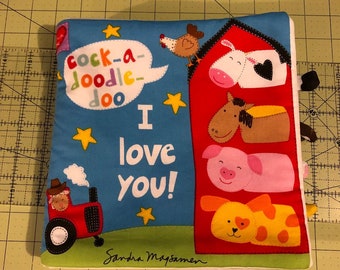 Cloth "I love you" farm book